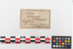 Etiketten zu Eisendolchmessergriff (NHMW-PRAE-023809)